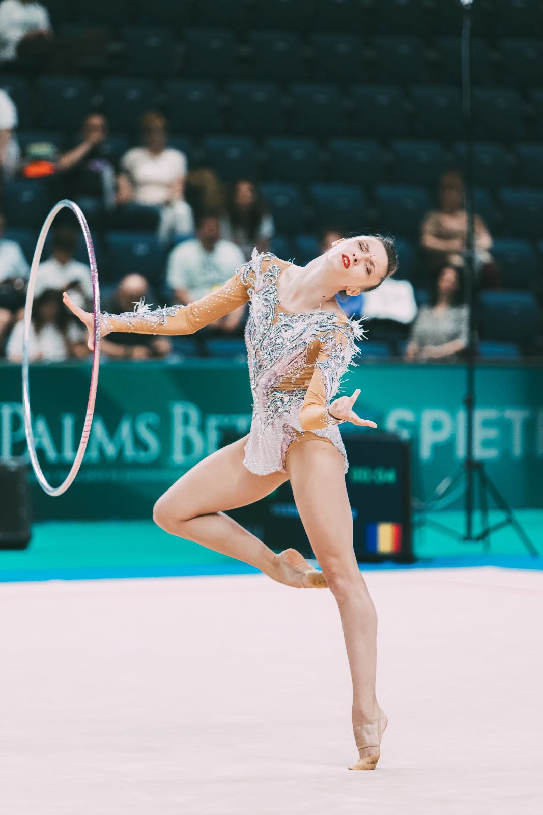 Andreea Verdes performs with hoop at European Championships in Rhythmic Gymnastics 2026