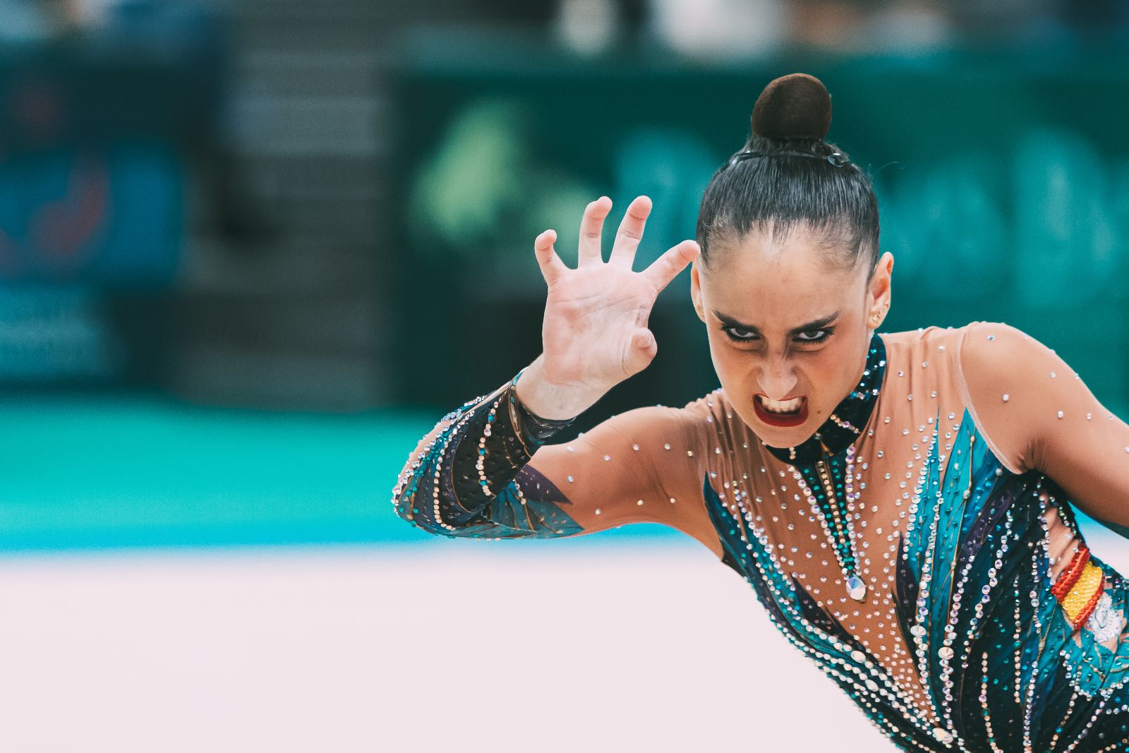 Daniela Pico performs with hoop at European Championships in Rhythmic Gymnastics 2026