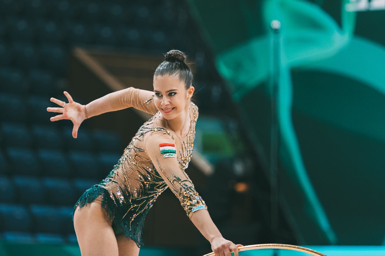Fanni Pigniczki performs with hoop at European Championships in Rhythmic Gymnastics 2026