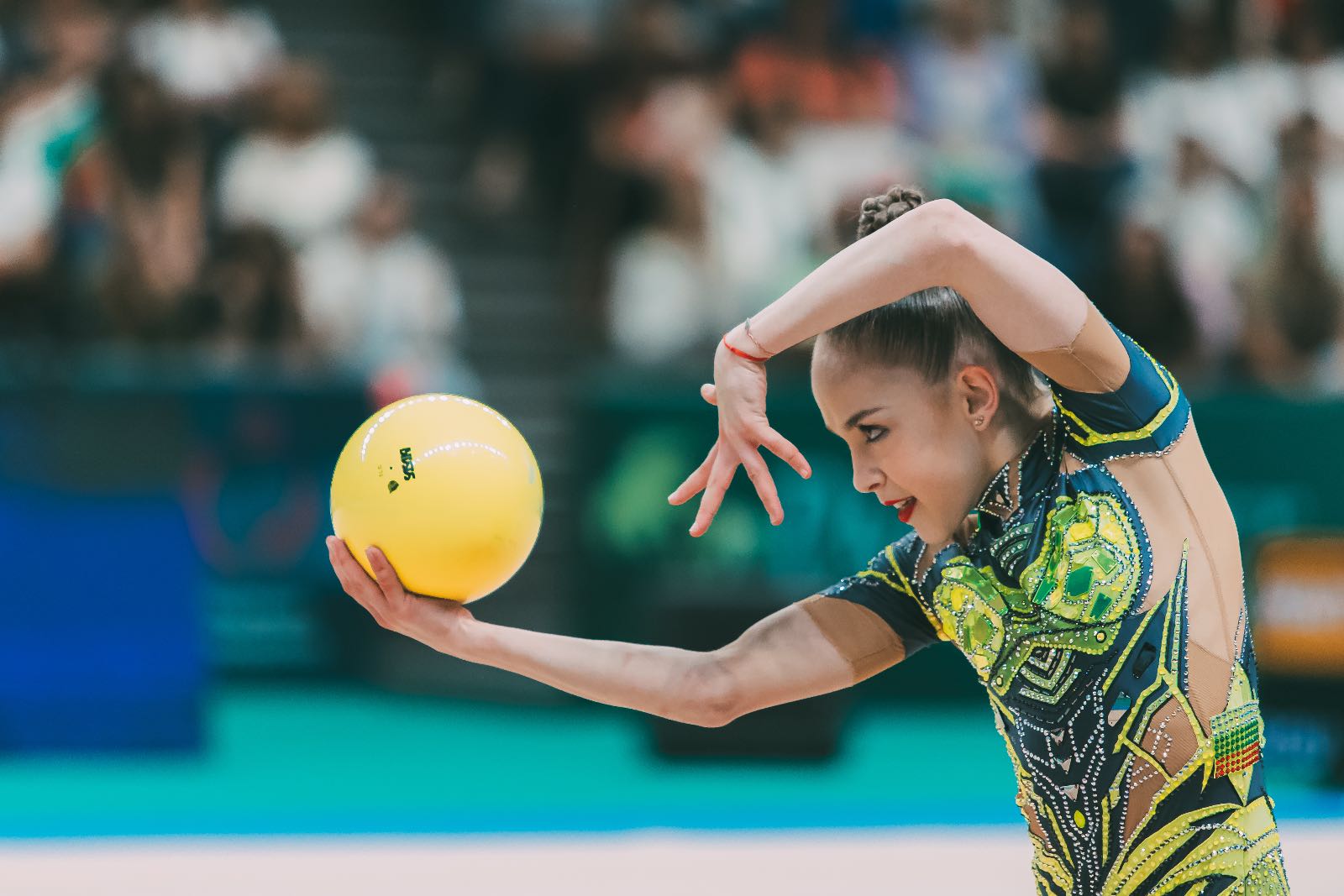 Stiliana Nikolova performs with ball at European Championships in Rhythmic Gymnastics 2026
