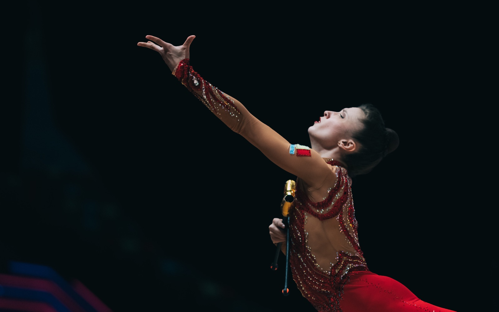 Andreea Verdes performs with clubs at European Cup in Rhythmic Gymnastics 2026