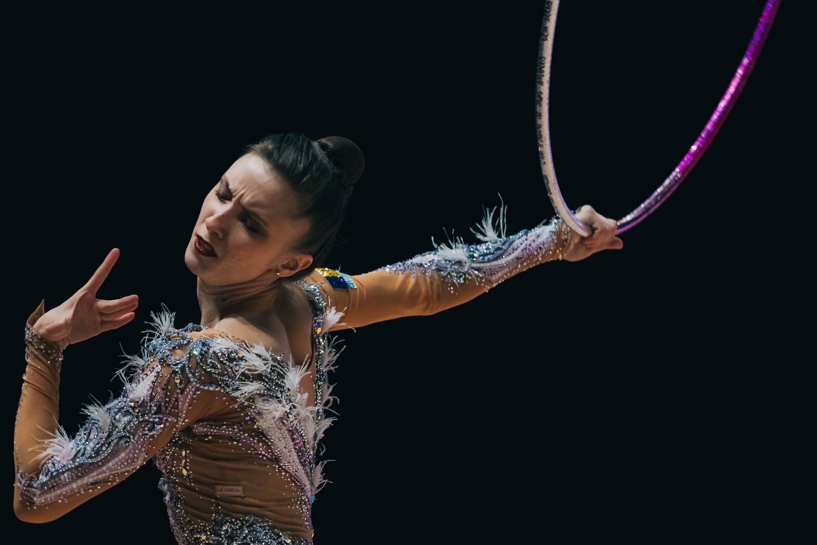 Andreea Verdes performs with hoop at European Cup in Rhythmic Gymnastics 2026