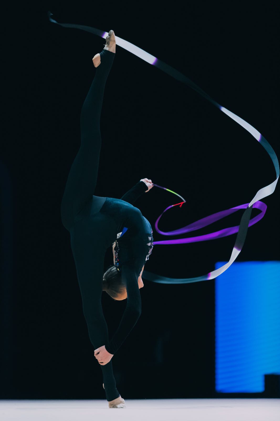 Polina Karika performs with ribbon at European Cup in Rhythmic Gymnastics 2026