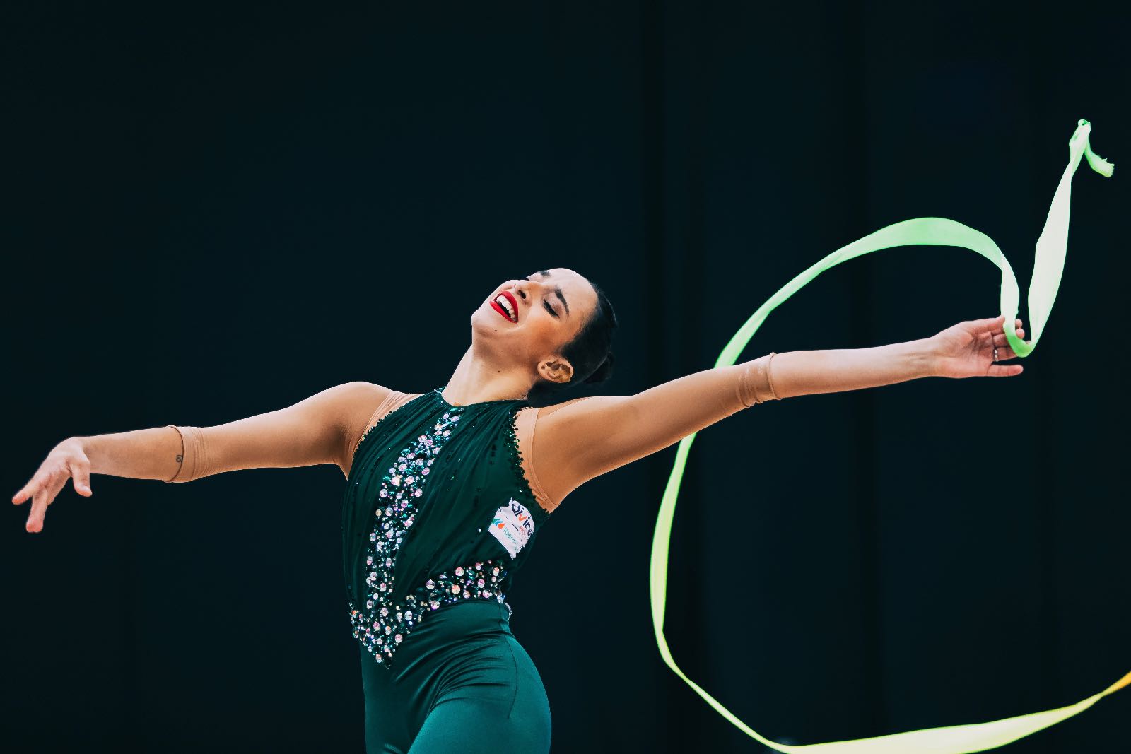 Alba Bautista performs with ribbon at FIG World Cup 2026 Baku