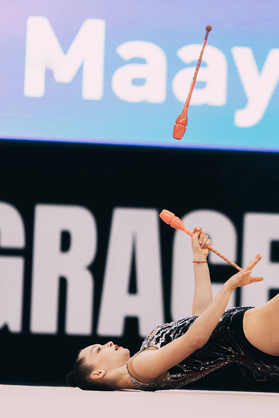 Meital Maayan Sumkin performs with clubs at FIG World Cup 2026 Baku
