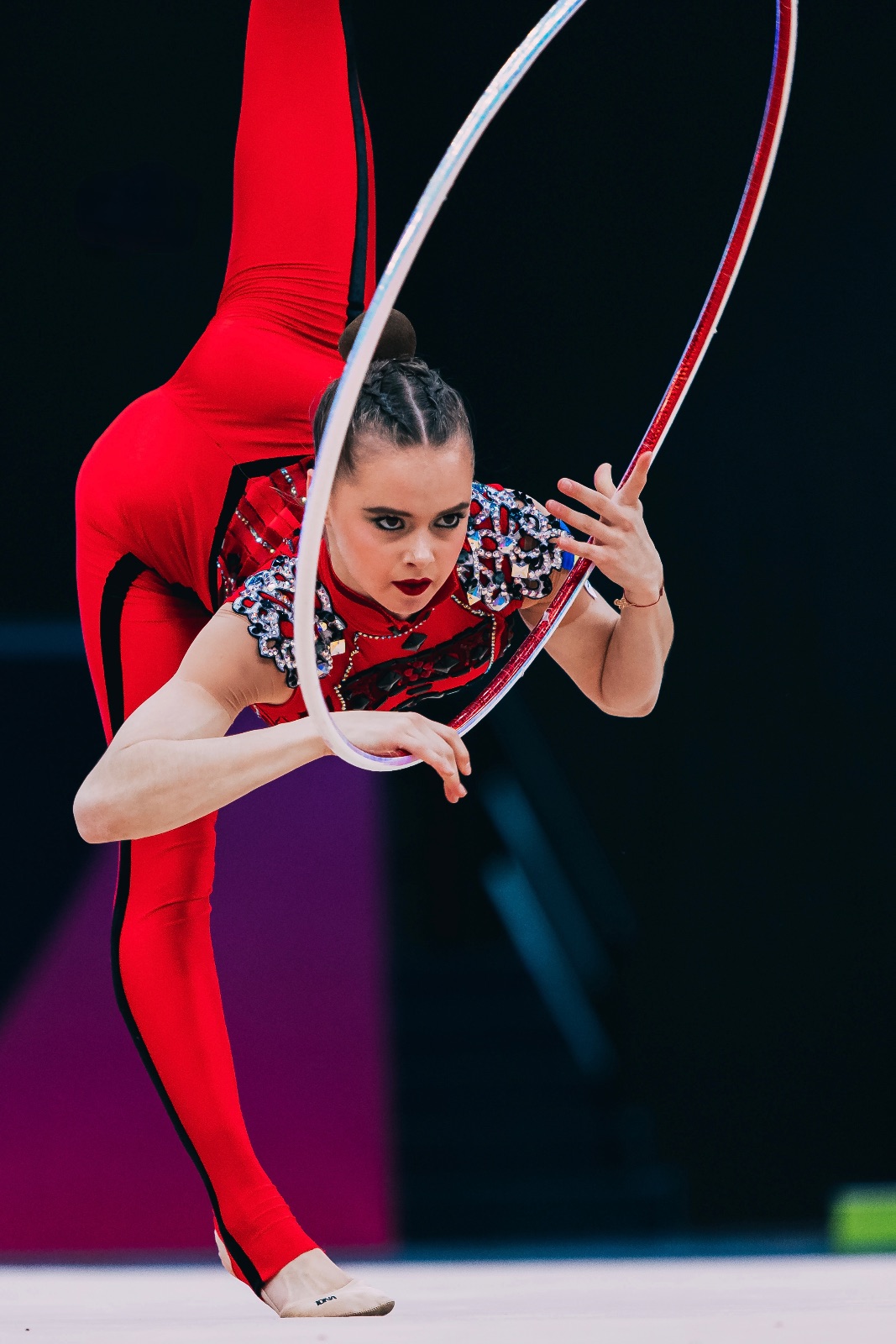 Taisiia Onofriichuk performs with hoop at FIG World Cup 2026 Baku