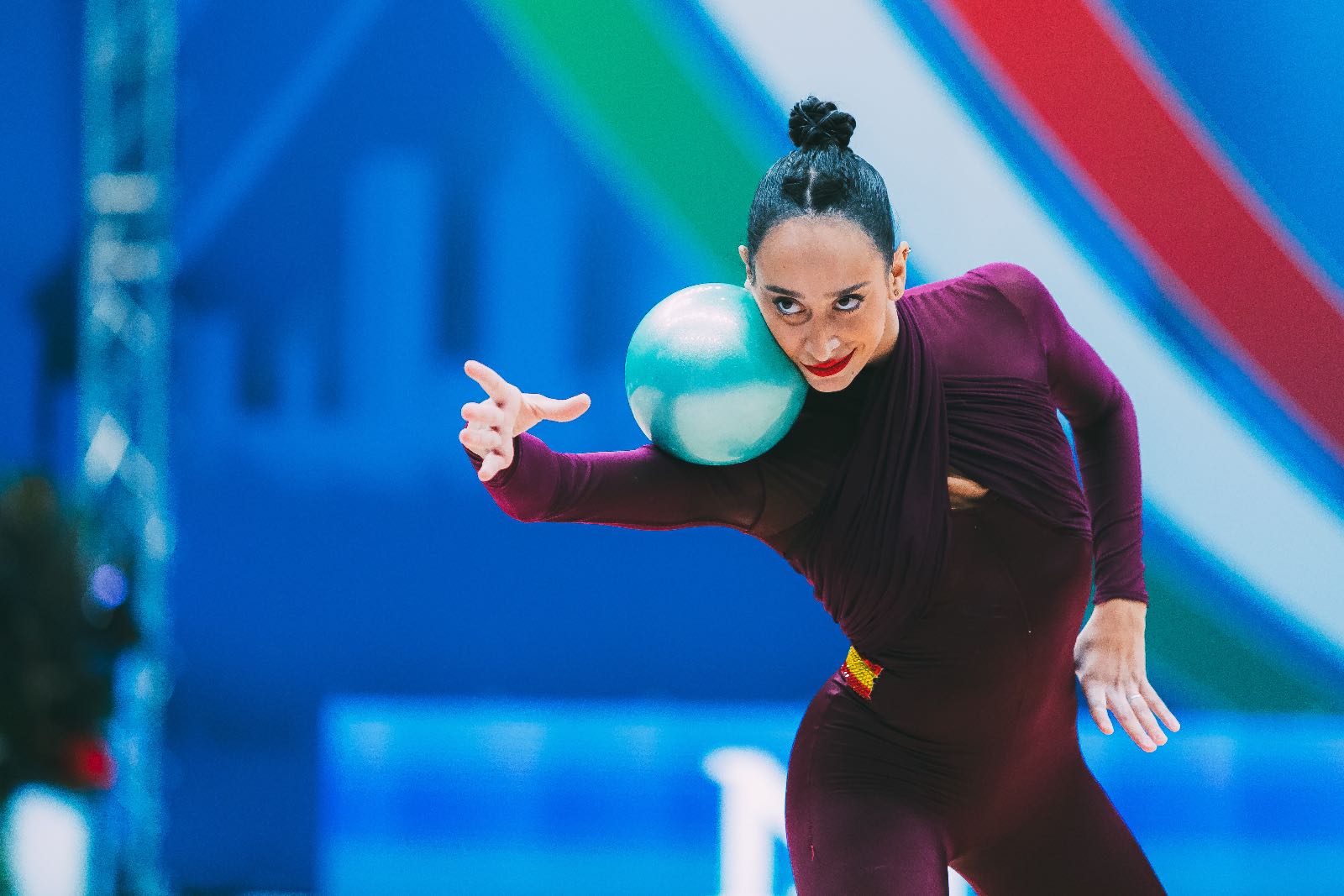 Alba Bautista performs with ball at FIG World Cup 2026 Milan
