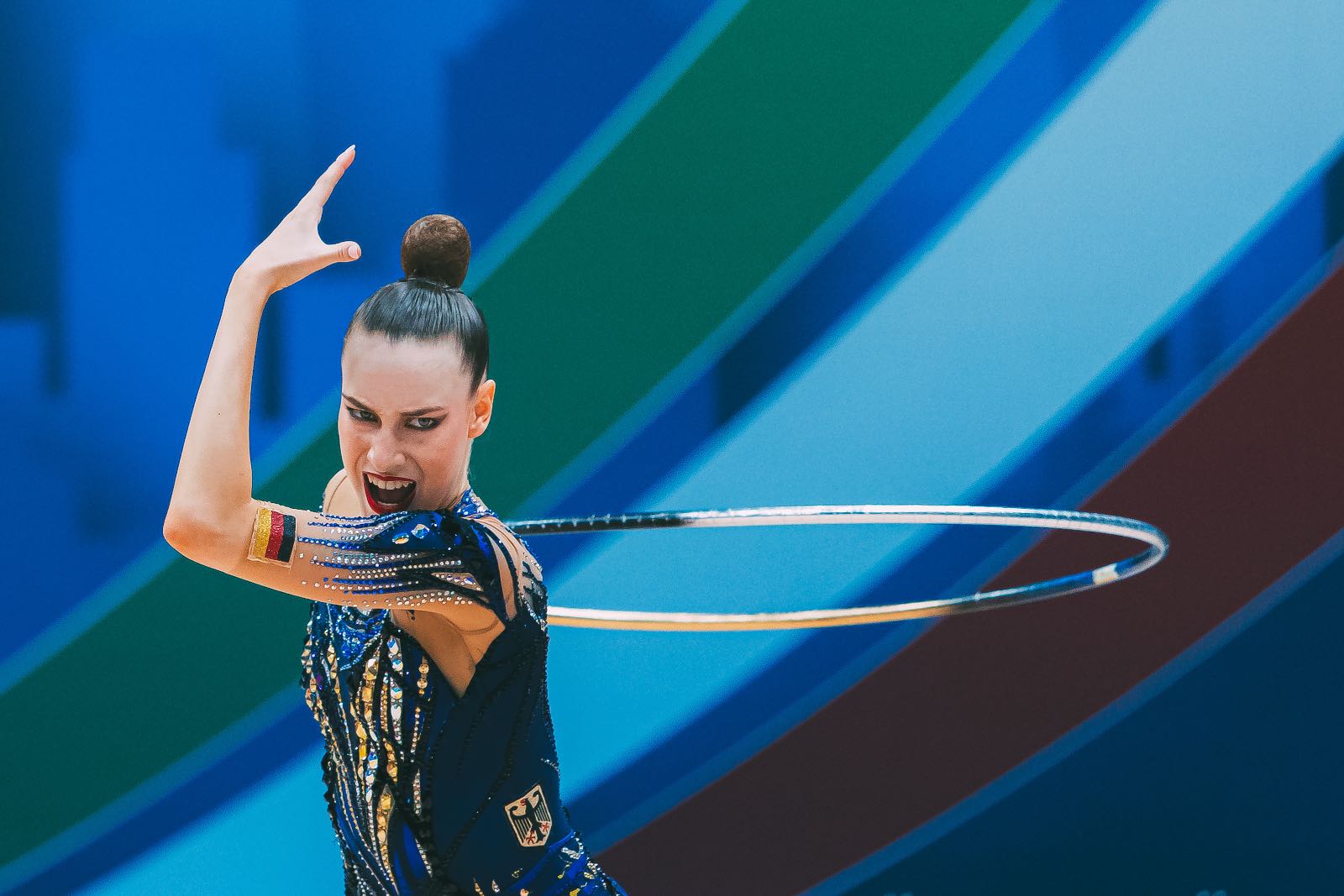 Darja Varfolomeev performs with hoop at FIG World Cup 2026 Milan