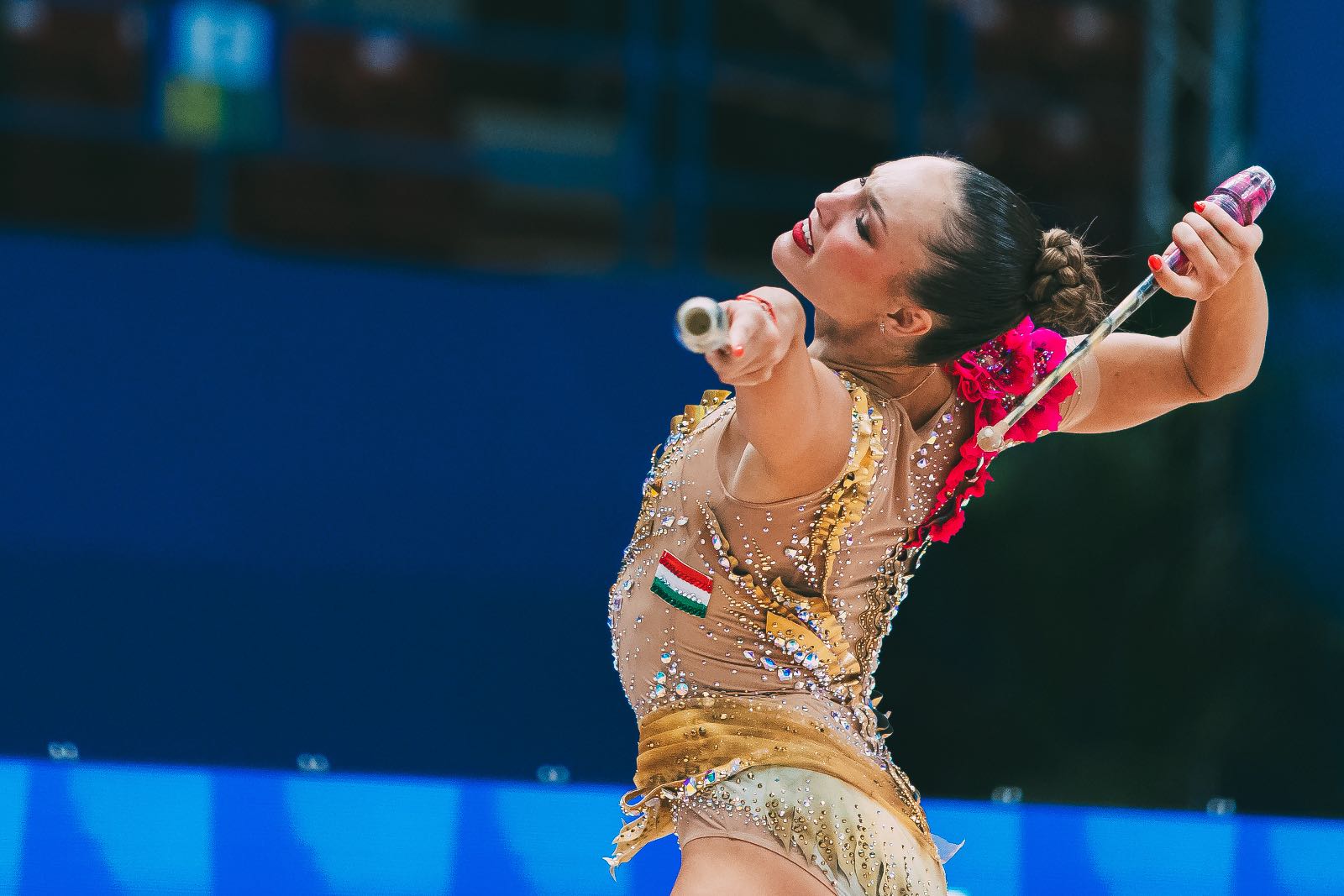 Hanna Panna Wiesner performs with clubs at FIG World Cup 2026 Milan