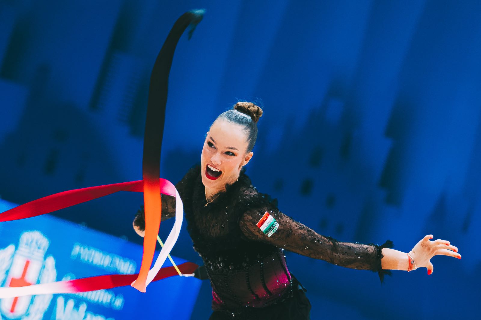 Hanna Panna Wiesner performs with ribbon at FIG World Cup 2026 Milan