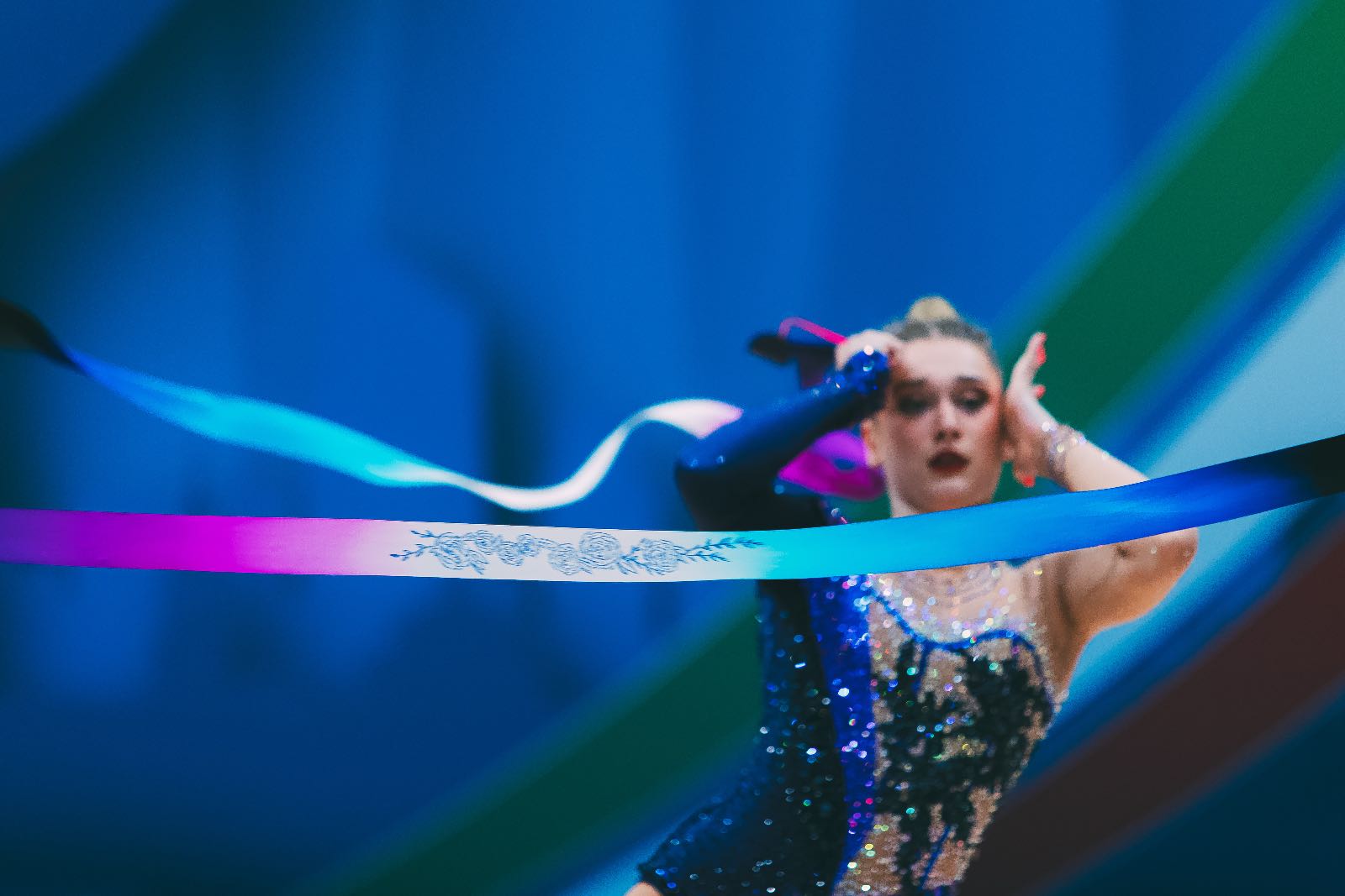 Liliana Lewinska performs with ribbon at FIG World Cup 2026 Milan