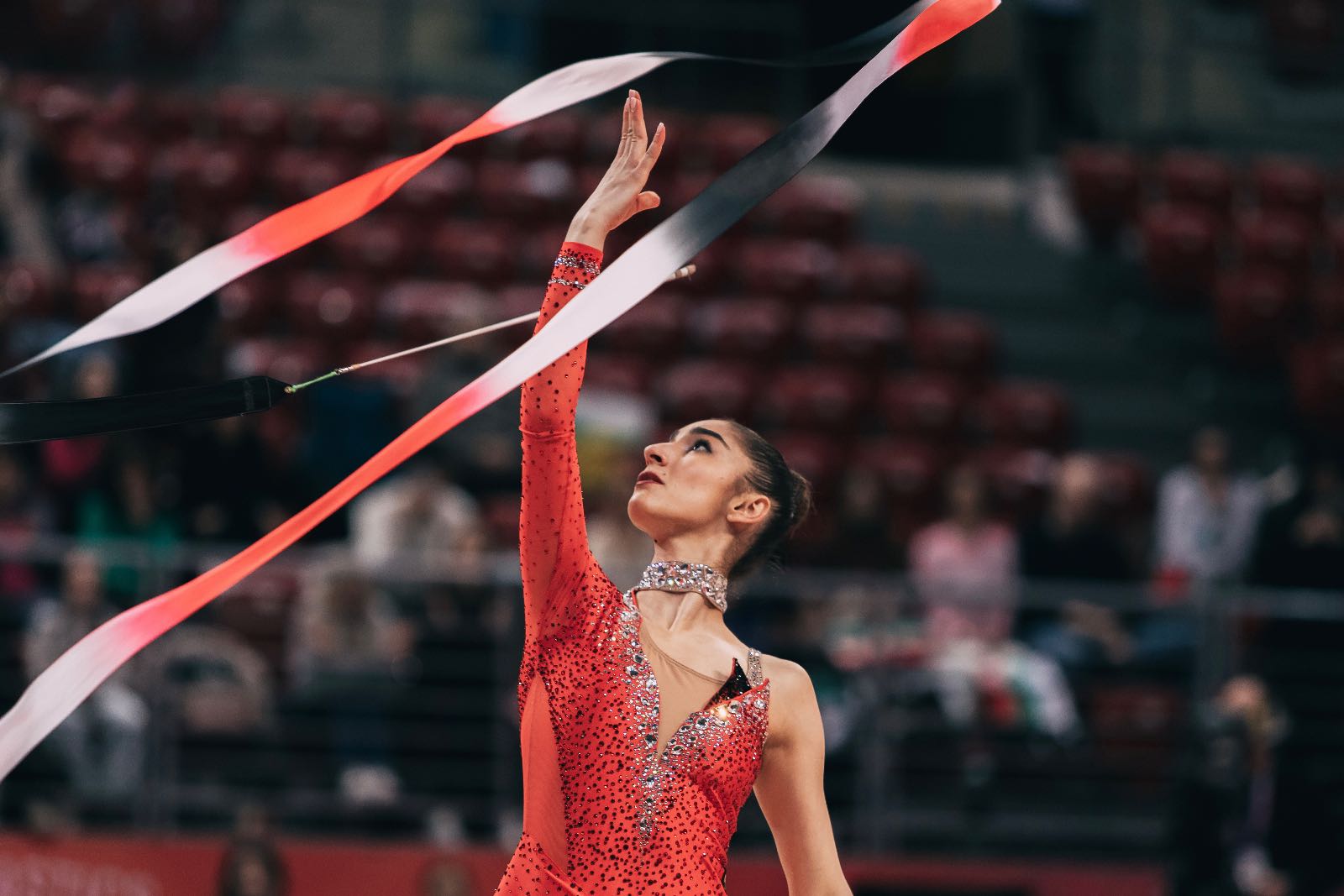 Eva Brezalieva performs with ribbon at FIG World Cup 2026 Sofia