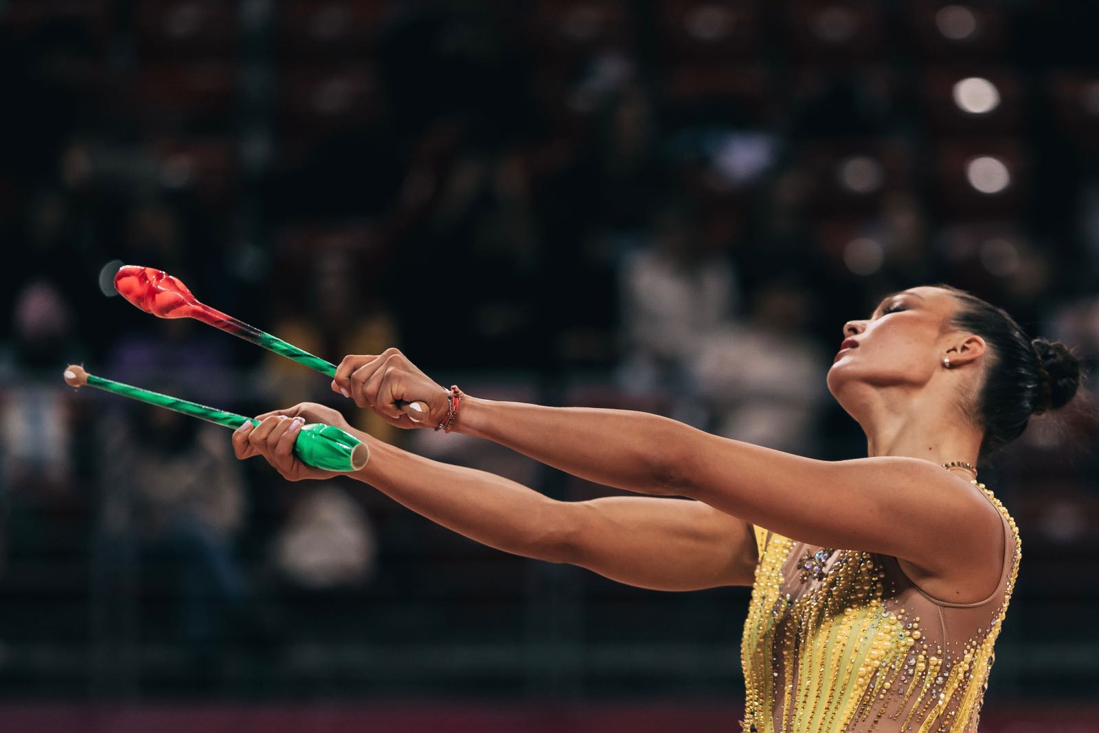 Hanna Panna Wiesner performs with clubs at FIG World Cup 2026 Sofia