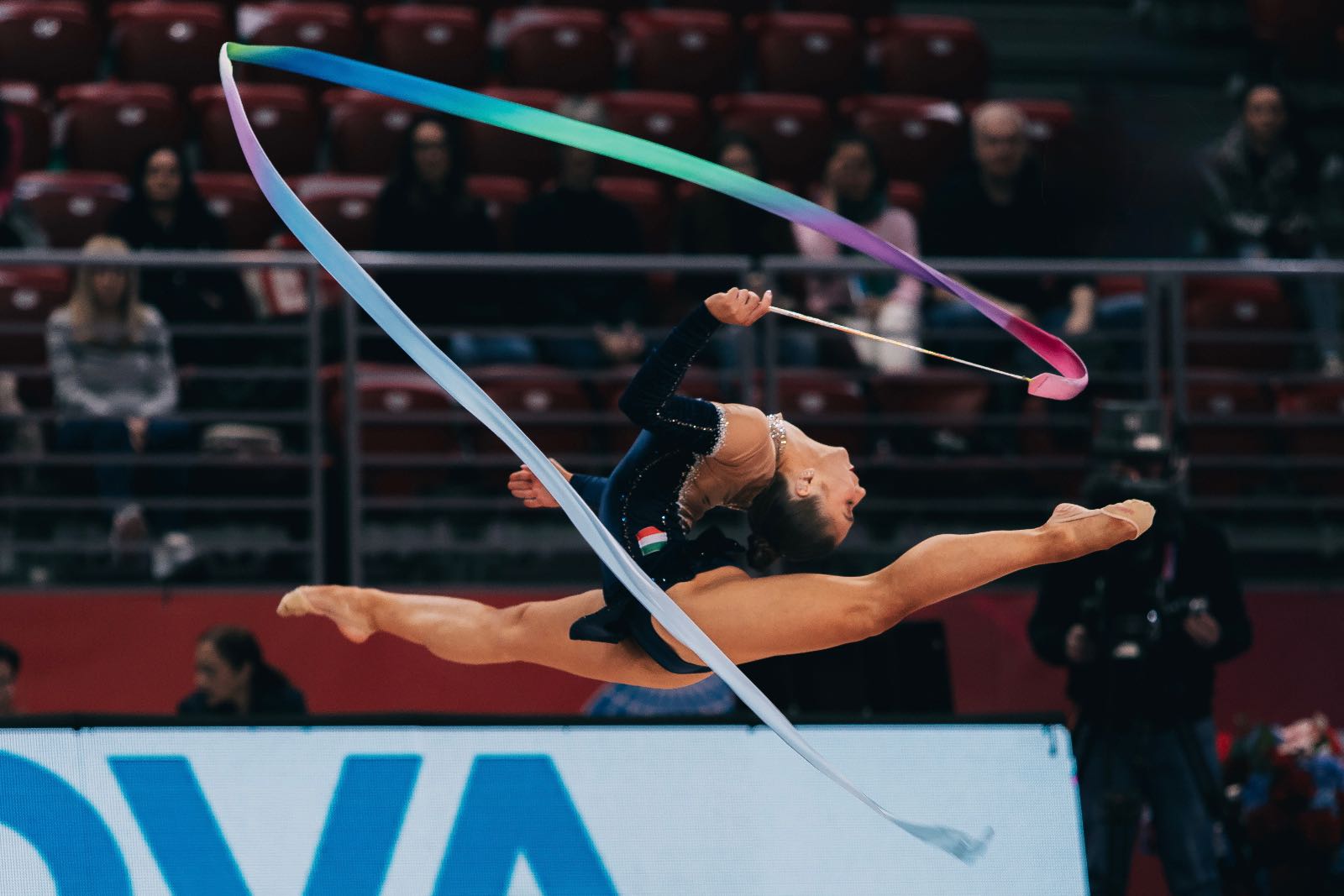 Luca Flora Lovasz performs with ribbon at FIG World Cup 2026 Sofia