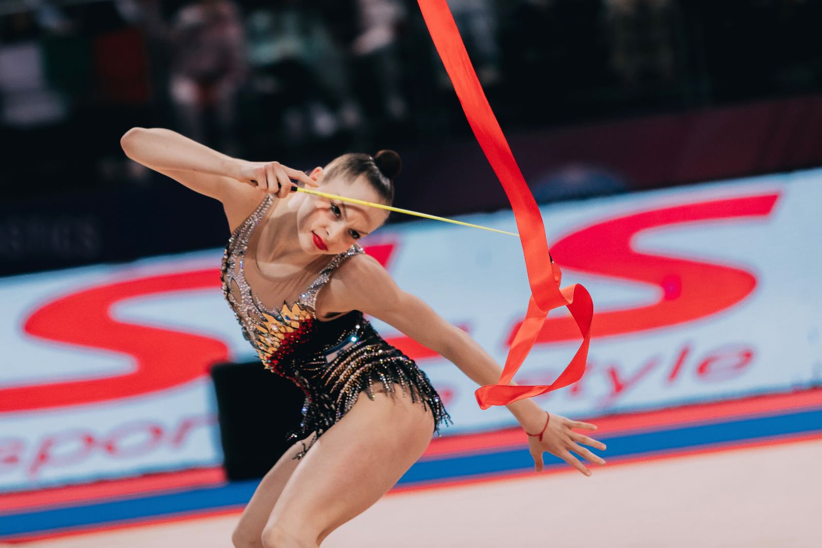 Meital Maayan Sumkin performs with ribbon at FIG World Cup 2026 Sofia