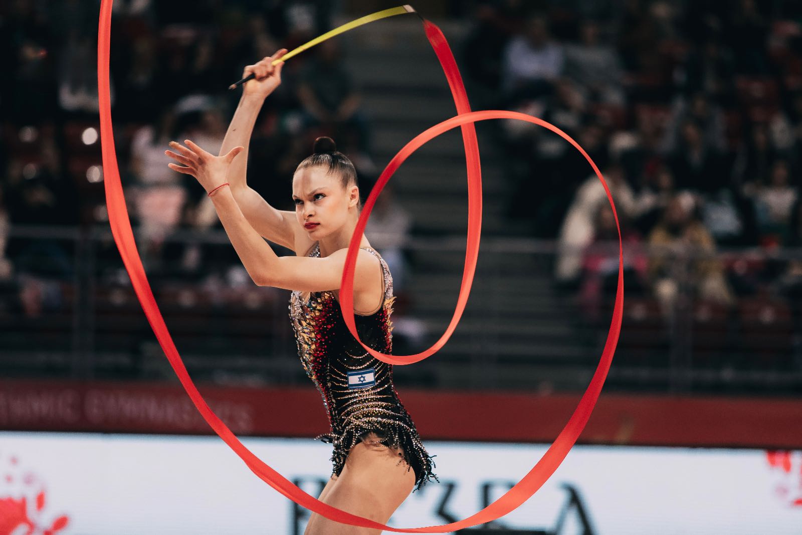 Meital Maayan Sumkin performs with ribbon at FIG World Cup 2026 Sofia