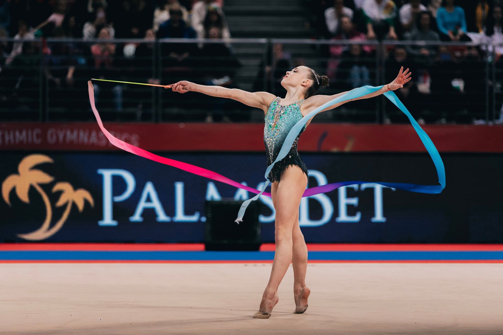 Stiliana Nikolova performs with ribbon at FIG World Cup 2026 Sofia