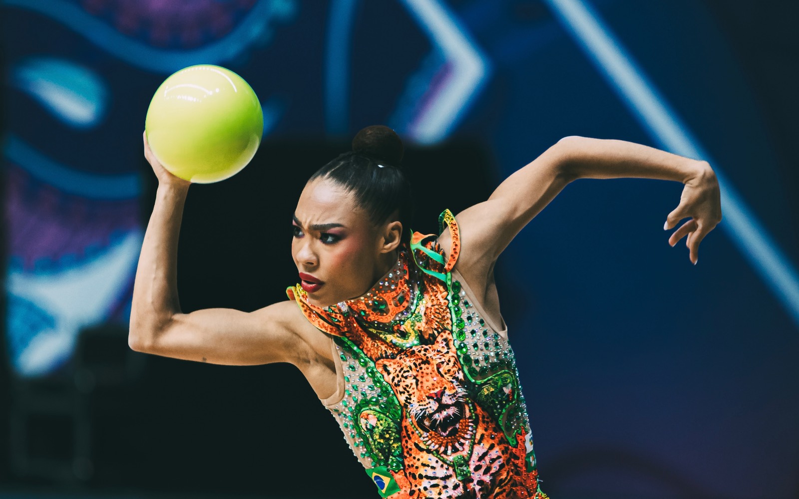 Geovanna Santos performs with ball at FIG World Cup 2026 Tashkent