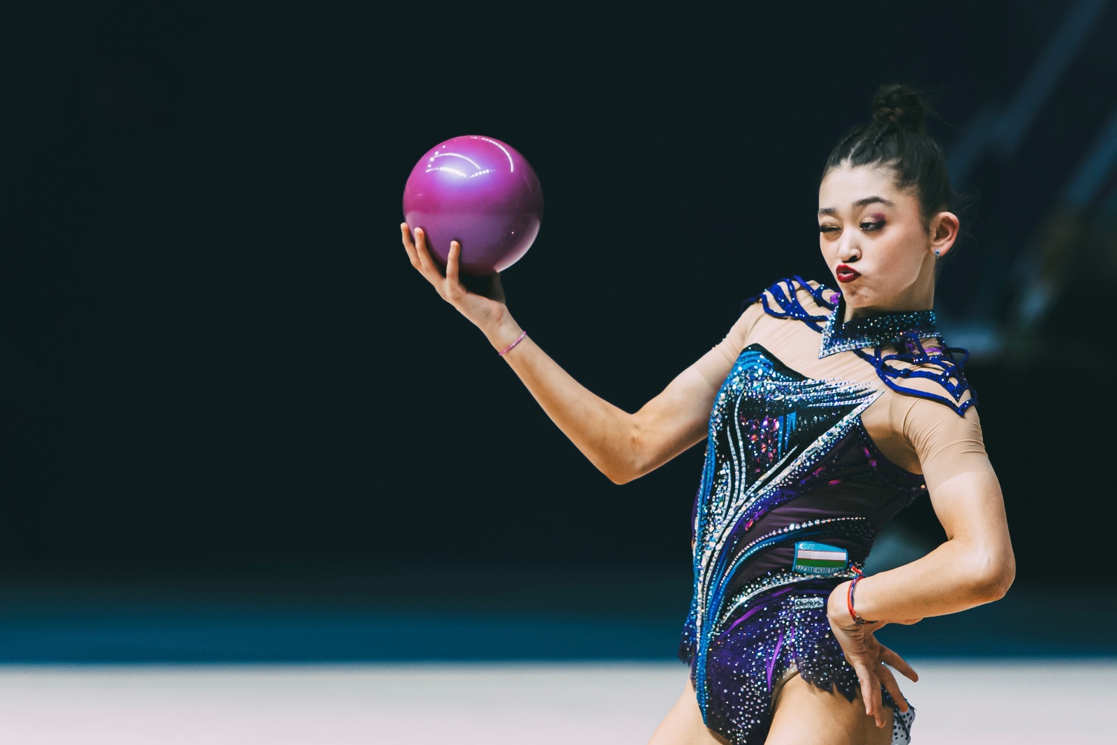 Lola Djuraeva performs with ball at FIG World Cup 2026 Tashkent