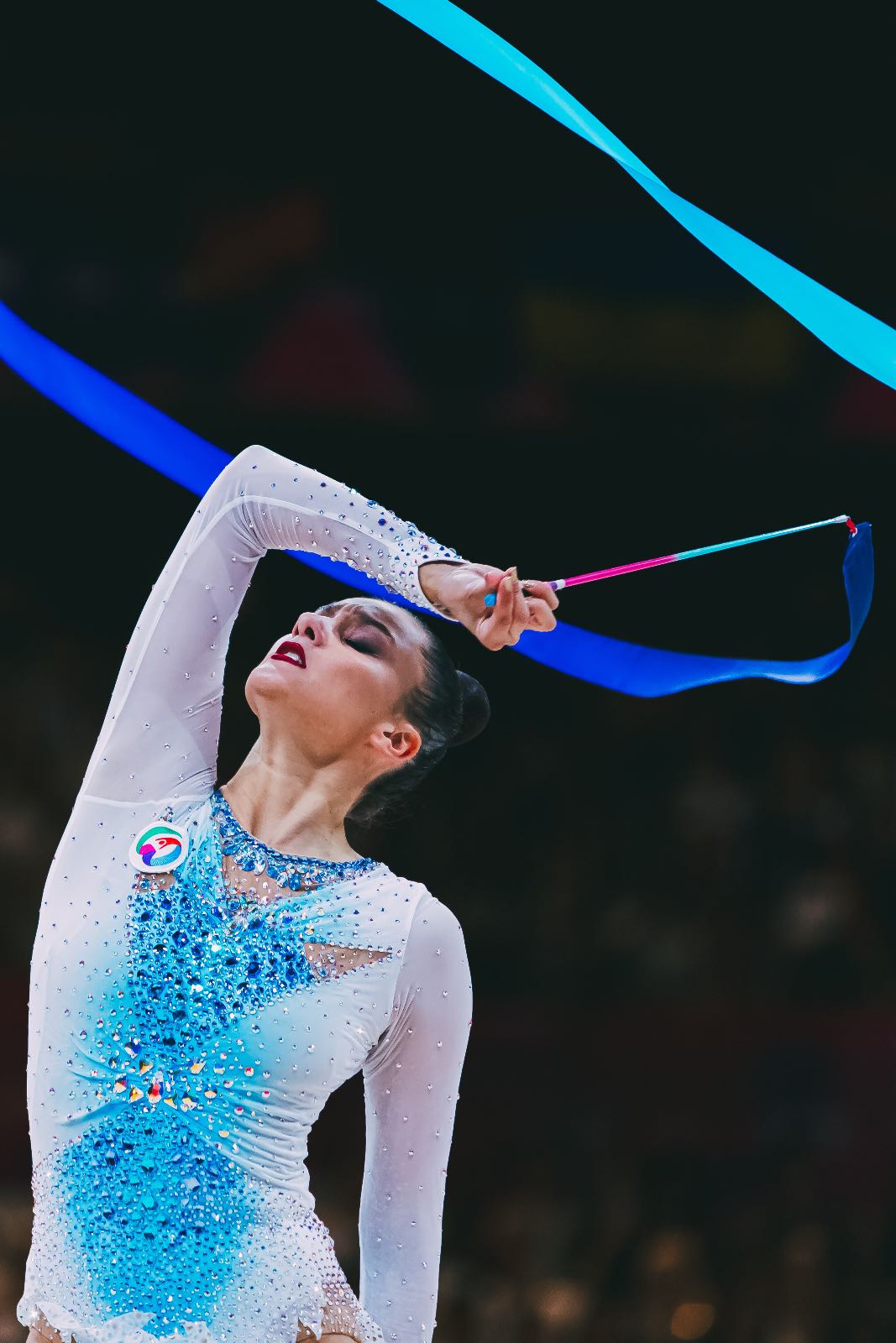 Alina Harnasko performs with ribbon at World Championships in Rhythmic Gymnastics 2026