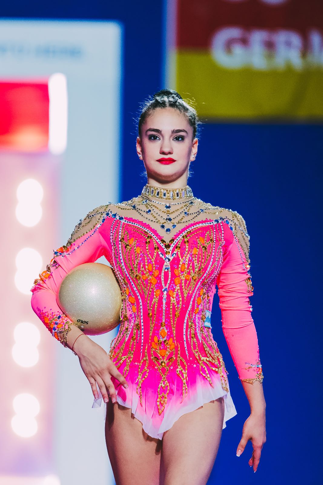 Amalia Lica performs with ball at World Championships in Rhythmic Gymnastics 2026