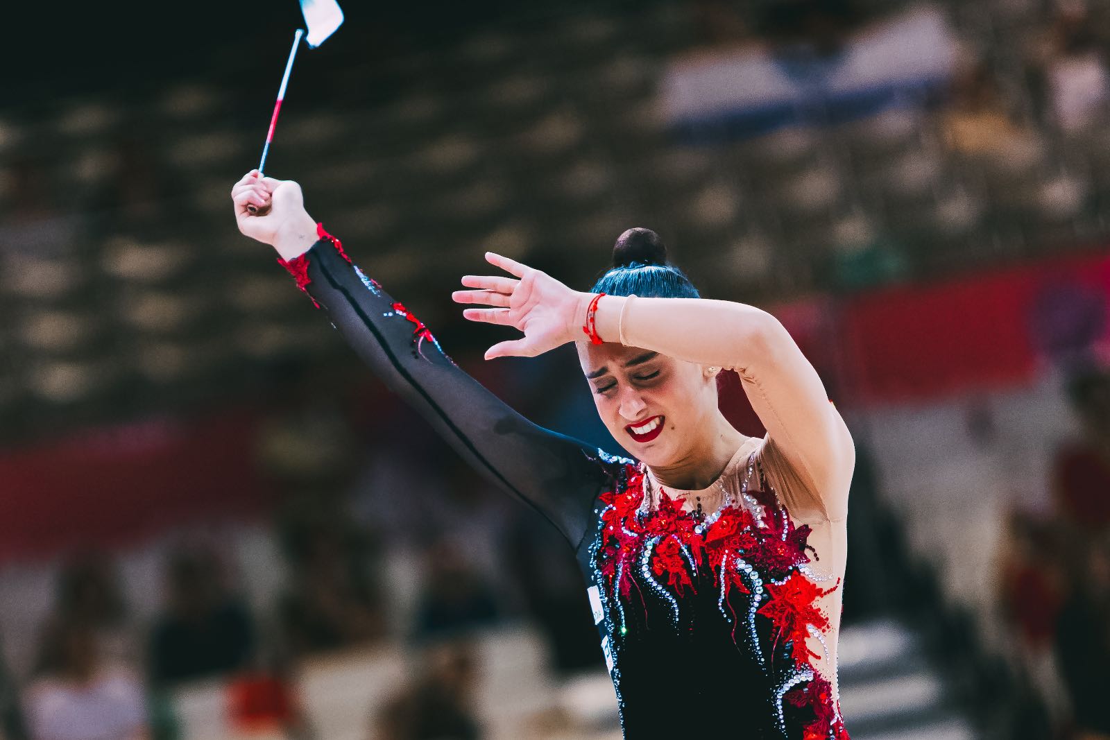 Daniela Pico performs with ribbon at World Championships in Rhythmic Gymnastics 2026