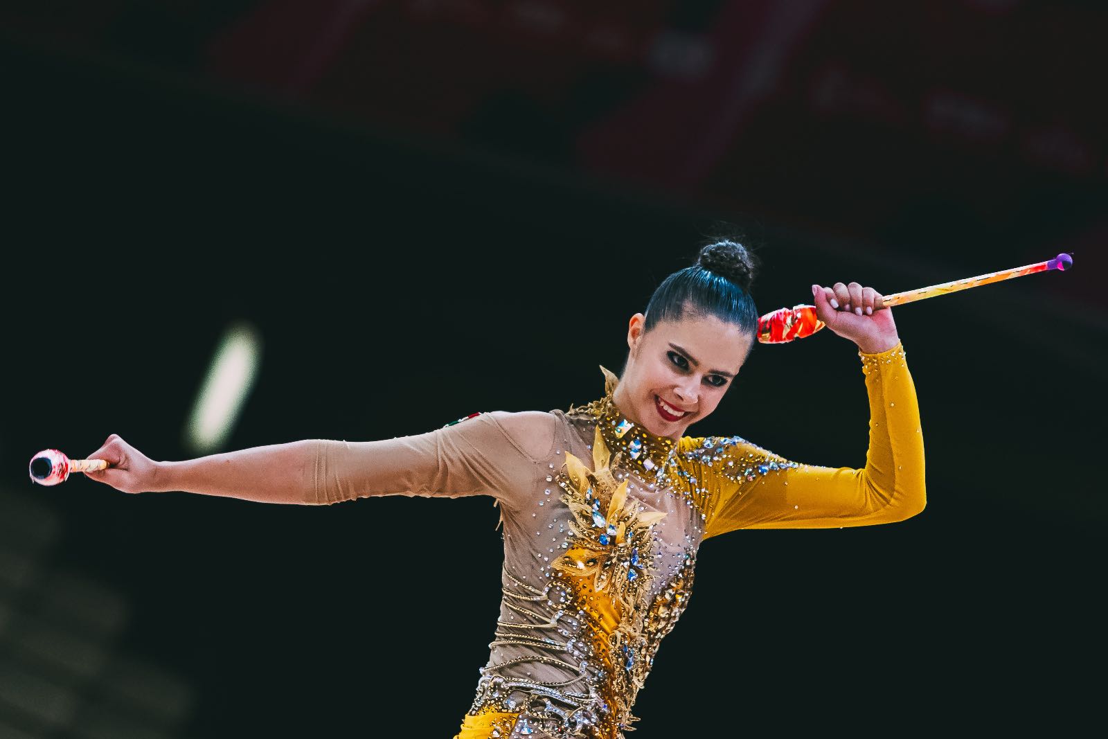 fanni performs with clubs at World Championships in Rhythmic Gymnastics 2026