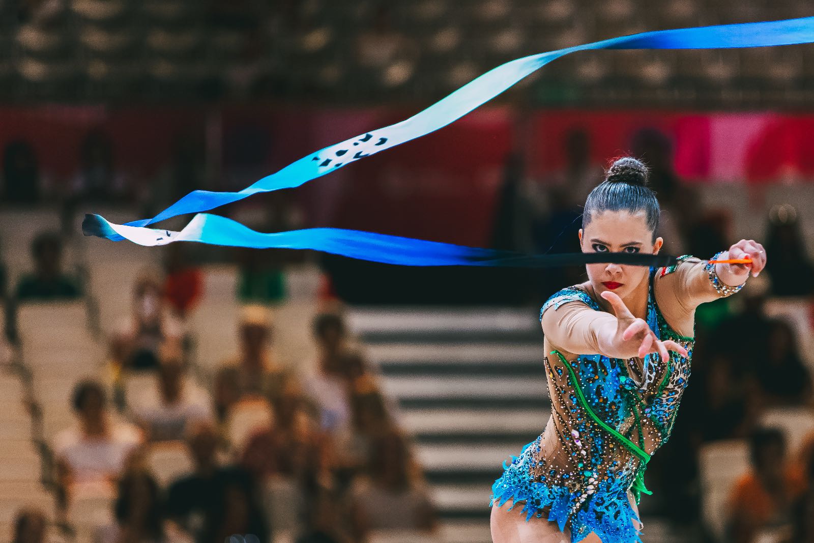 Fanni Pigniczki performs with ribbon at World Championships in Rhythmic Gymnastics 2026