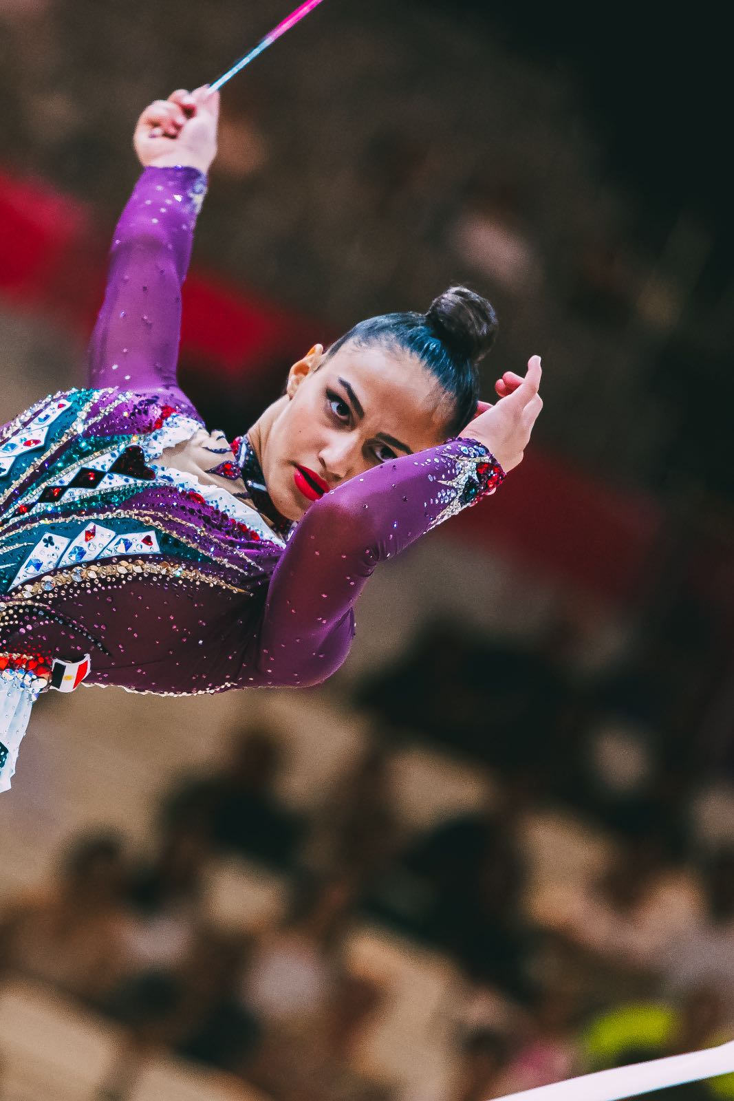 Lina Heleika performs with ribbon at World Championships in Rhythmic Gymnastics 2026