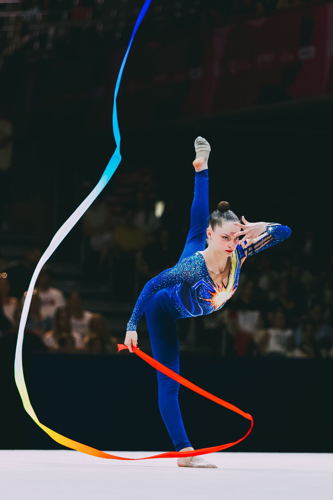 Meital Maayan Sumkin performs with ribbon at World Championships in Rhythmic Gymnastics 2026