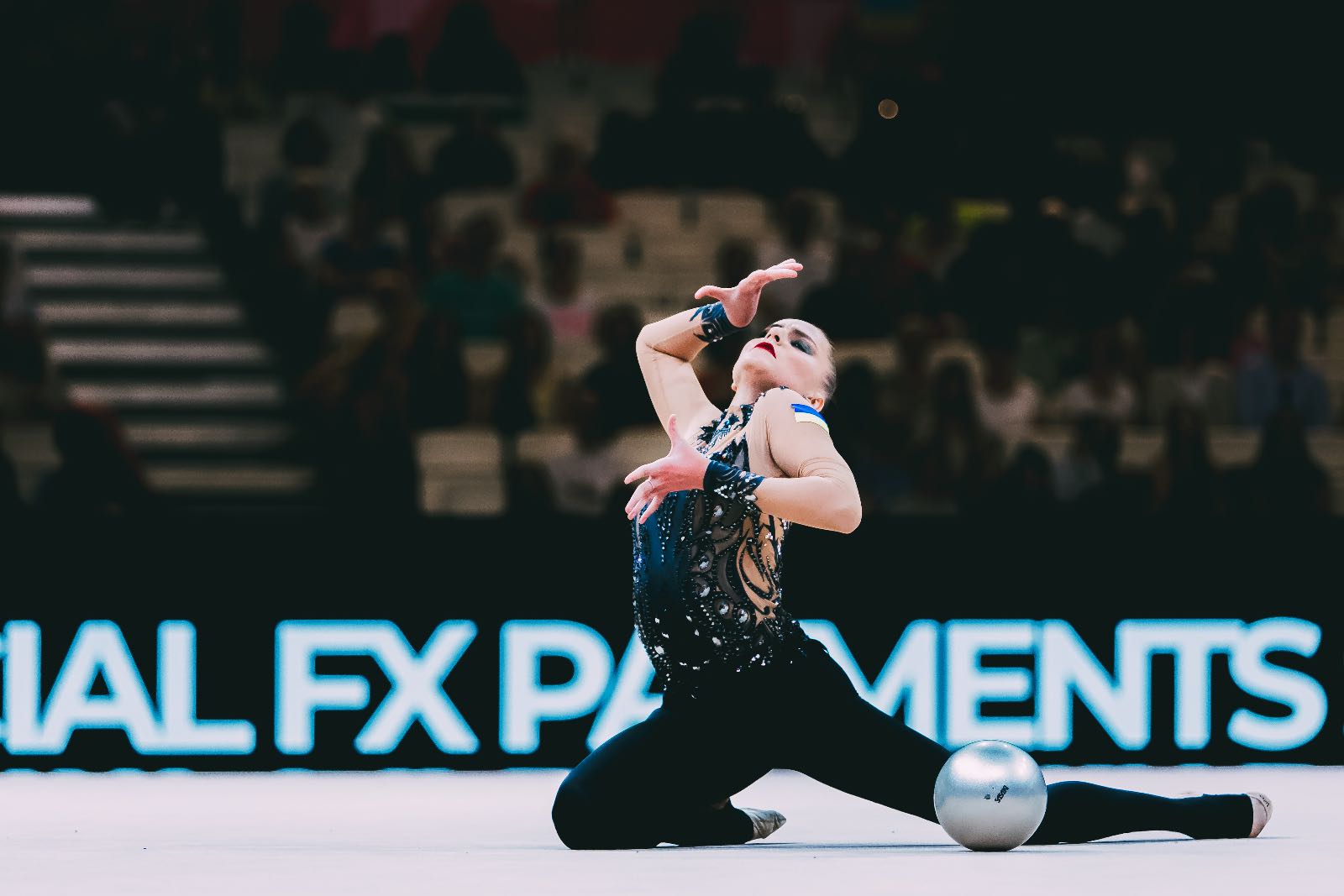 Polina Karika performs with ball at World Championships in Rhythmic Gymnastics 2026