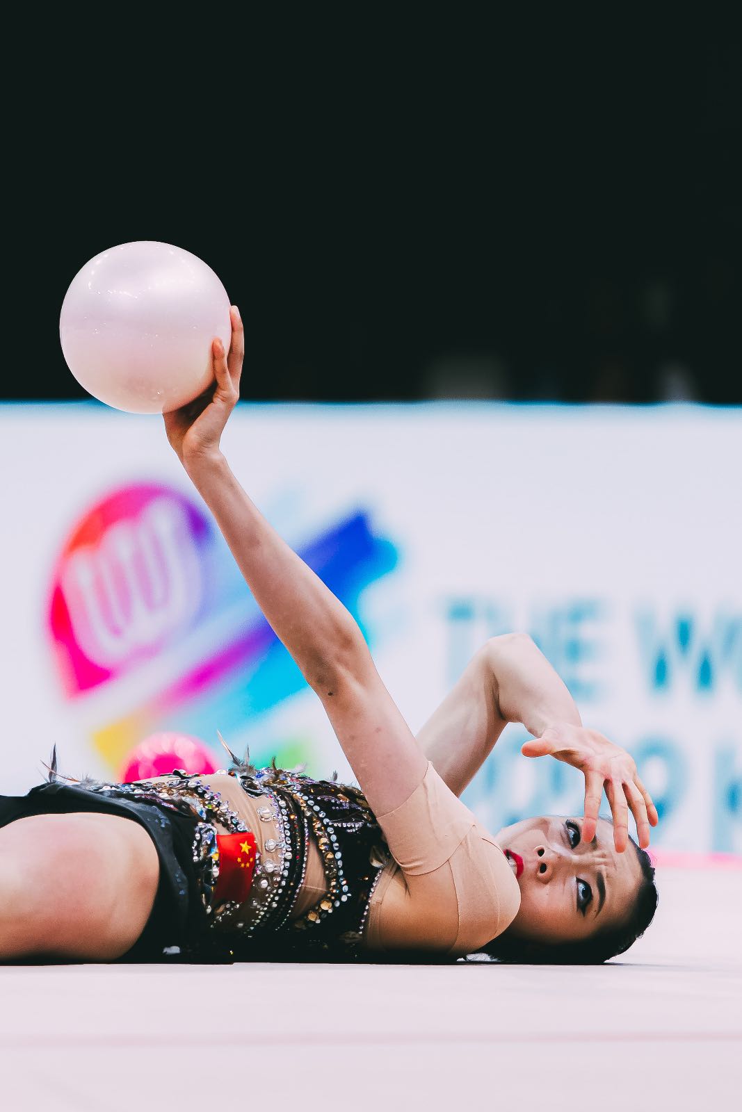 Wang Qi performs with ball at World Championships in Rhythmic Gymnastics 2026